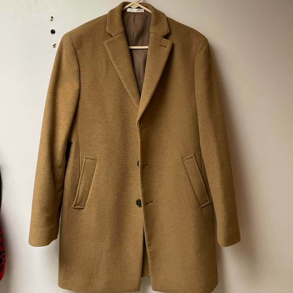 mens calvin klein overcoat